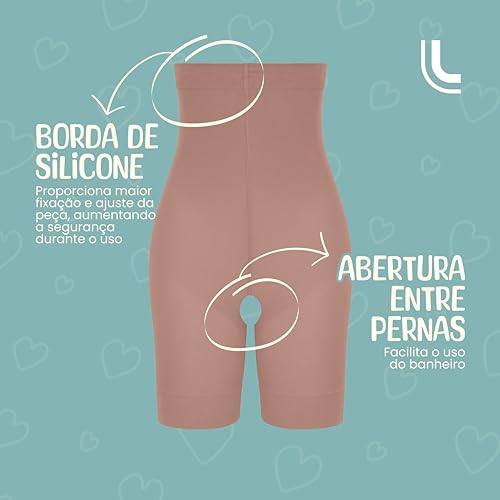 LUPO Kit 2 Short Bermuda Diminui e Modela Empina Bumbum Feminino, 2 Pó de Arroz, G
