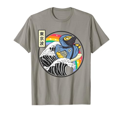 Ninja Rubber Duck Surf Kanagawa Wave Japón Vaporwave Camiseta