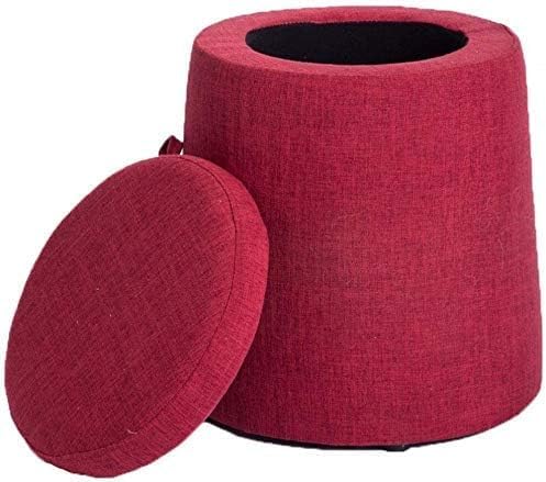 Tabouret rond de canapé pour un salon cosy | Banc à chaussures bleu avec coffre intégré