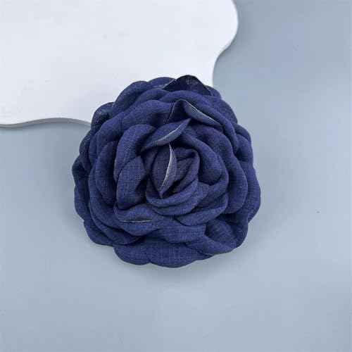 Image of Dainty Fabric Peony Flower Brooches Pin Delicate Camellia Flower Brooch Classic for Women Wedding Party Dance Banquet Elegant Lapel Pins Dress Suit Ceremony Clothes Accessories Jewelry Gifts 100mm