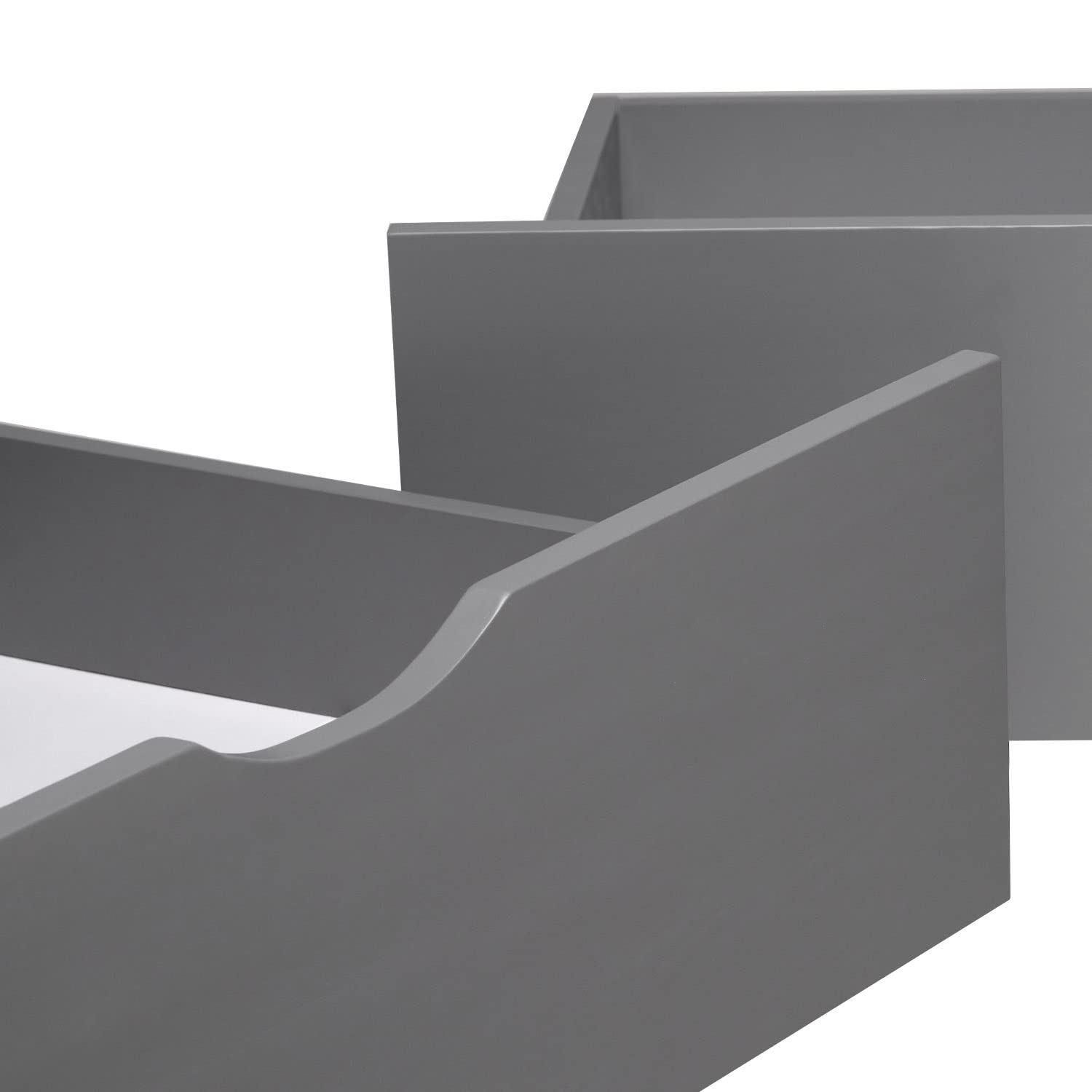 Homestyle4u 2er Set Bettkasten mit Rollen, Holz Grau Bettschubladen | Unterbettkommode aus Kiefer für Stauraum unter dem Bett - 82x53x22 cm Schubkästen - Ideal für Futonbetten & Jugendbetten