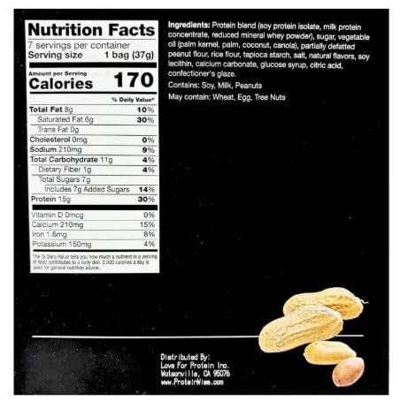 Miniatura 2 de ProteinWise Bocadillos de soja recubiertos de caramelo de maní, altos en proteínas, colesterol bajo, dieta saludable, baja en carbohidratos, baja en