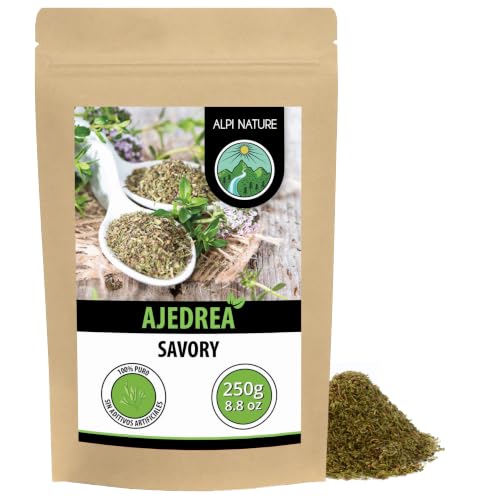 Alpi Nature Ajedrea Seca 250g, Hierba Ajedrea Seca y Frotada para Cocinar, Satureja