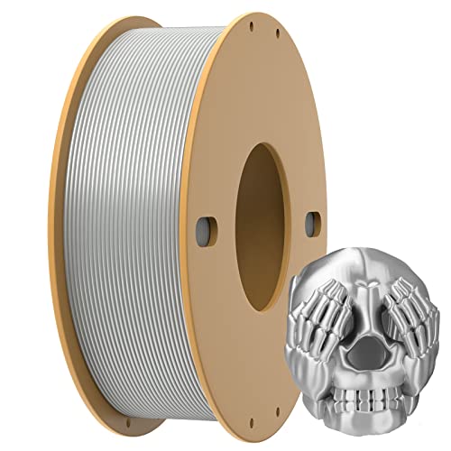 Dikale PLA+ 3D Printer Filament 1.75mm No Tangle Neatly Wound Filament Net Weight 250g Spool PLA Pro Plus Silk Silver