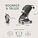 Bombi Bēbee V2 Lightweight Baby Stroller - Premium Vegan Leather, One-Hand Fold, Infinite Recline, Aircraft-Grade Aluminum Frame, XXL Canopy, and Ample Storage Umbrella Stroller - Hickory