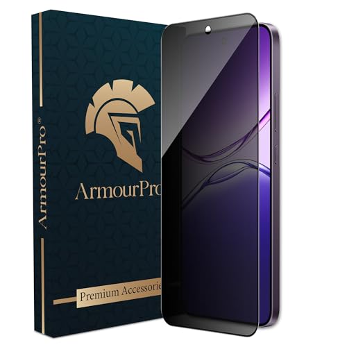 Image of ArmourPro Military Grade Privacy Tempered Glass Screen Protector for Oppo F29 (6.7 Inch) With Installation Kit | Edge-To-Edge Protector Coverage | Black
