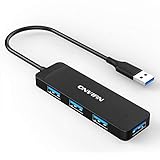 Onvian 4-Port USB 3.0 Hub, Ultra Slim Portable USB Data Hub Splitter for USB Expansion - 20 cm Extended Cable