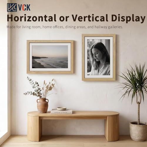 Image of VCK 13x19 Picture Frame 5 Pack, Natural Exclusive Wood, HD Glass, for Print