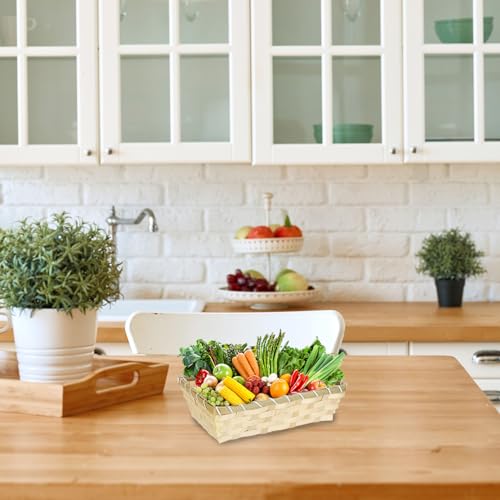 Cesta pequeña de frutas de bambú con diseño transpirable que optimiza el orden en el restaurante 5