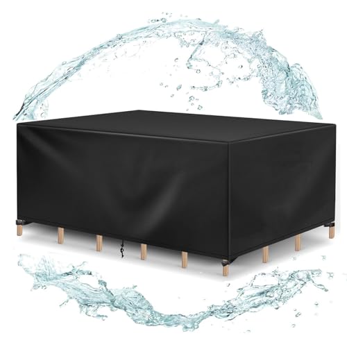 Wasserdichte Gartenmöbelabdeckung für Tisch und Stühle, 160 x 80 x 70 cm, strapazierfähig, 420D, Terrassenmöbelabdeckungen für Garten, Sektionalsofa, Balkon, Esstisch, wetterbeständig und langlebig