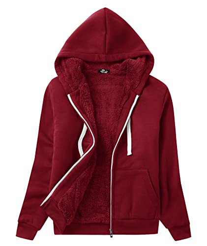 Image of SWISSWELL Hoodies for Women Winter Fleece Sweatshirt - Full Zip Up Thick Sherpa Lined Hooded Jacket