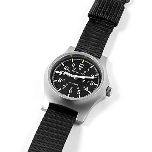 Marathon Watch Ballistic Nylon Watch Band, Military Grade With Stainless Steel, Non-Magnetic Buckle (16Mm | 10" Length, Black) #TOP18