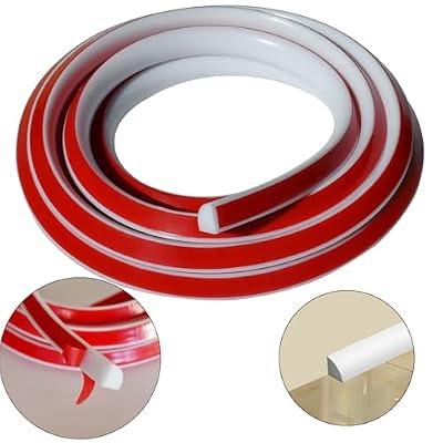 Flexible Quarter Round Molding, Peel and Stick Bendable Trim for Floors, Kitchen Countertops, Bathrooms, and Shower Corners(White/Black/Grey/Transparent)