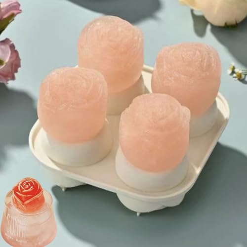 2-Pack Moldes de Hielo Silicona en Forma de Rosa Grandes miniatura 1