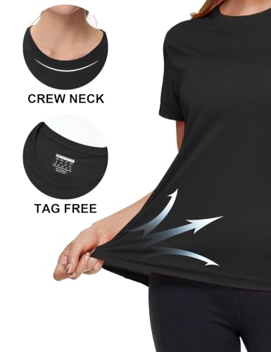 Image of MAGCOMSEN Women's Short Sleeve T-Shirts UPF 50+ Sun Protection Shirts Quick Dry Athletic Running Workout Tops Rash Guard
