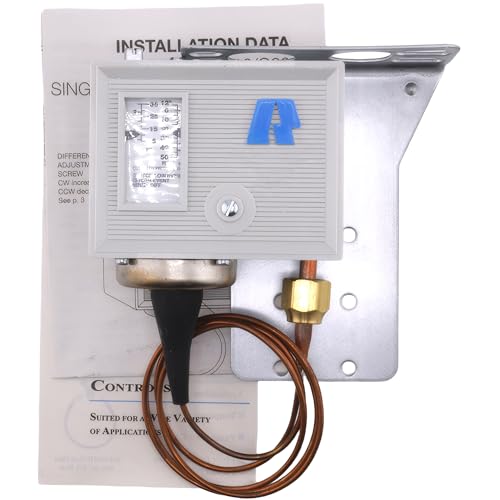 Low Pressure Control Switch 206-00232-002, Auto Reset, 36" Capillary, 12" Hg to 50 PSI, SPST-Opens Low, IP44, Compatible with Addison, Ajax, Ranco O10-1402 &amp; More