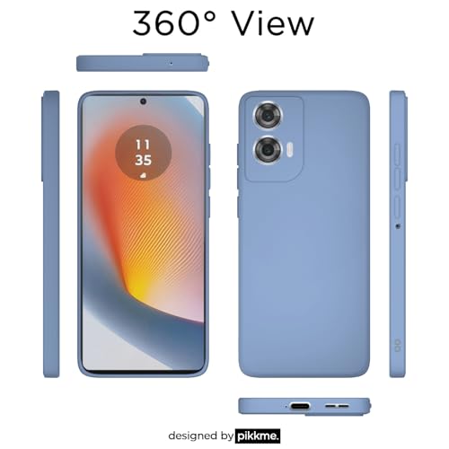 Image of Pikkme Back Cover for Motorola Moto Edge 50 Fusion 5G / Motorola Moto G96 5G | Slim Soft Matte Silicone Cover with Camera Protection & Shockproof Bumper Case (Aqua Blue)