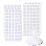 100 Pairs Self-Adhesive Hook and Loop Dots, 20 mm Self Adhesive Sticky Hook and Loop Fastener, Double-Sided Sticky Dots for Crafts on Paper, Plastic, Glass, Metal (White)