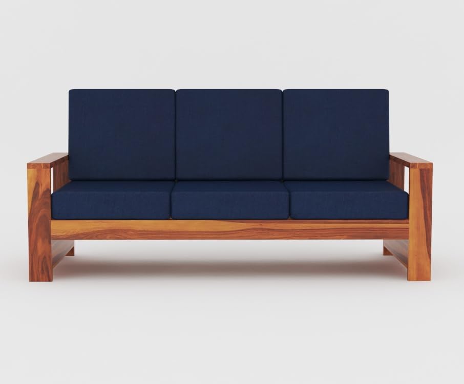 Image of Sheesham Solid Wood 7 Seater Sofa Set for Living Room(7 Seater) (Teak)