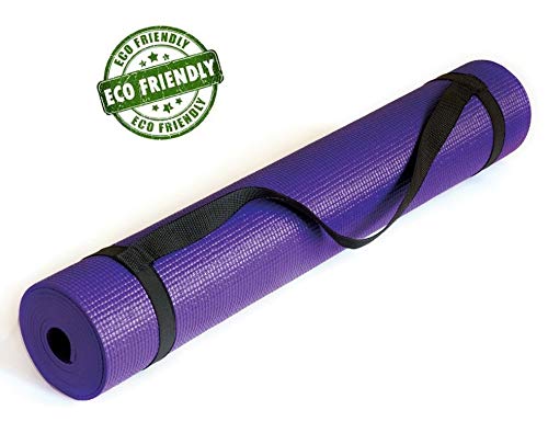 PrimeTrendz Eco Friendly Comfort Non-Slip Workout Yoga Mat with Carrying Strap for Exercise
