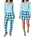 Produktbild Eddie Bauer 3-teiliges Pyjama-Set für Damen, Waffelstrick, Blau, Größe M, Blau