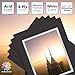 Mat Board Center, Pack of 5, 11x14 for 8x10 Photo Picture Double Mats - Acid Free, 8-ply Thickness, White Core - for Pictures, Photos, Framing (Black Over Silver)