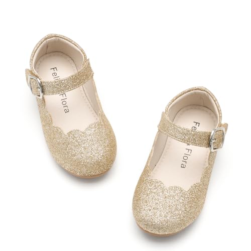 Image of Felix & Flora Toddler Flower Girl Dress Shoes - Baby Girl Ballet Mary Jane Flats for Party School Wedding