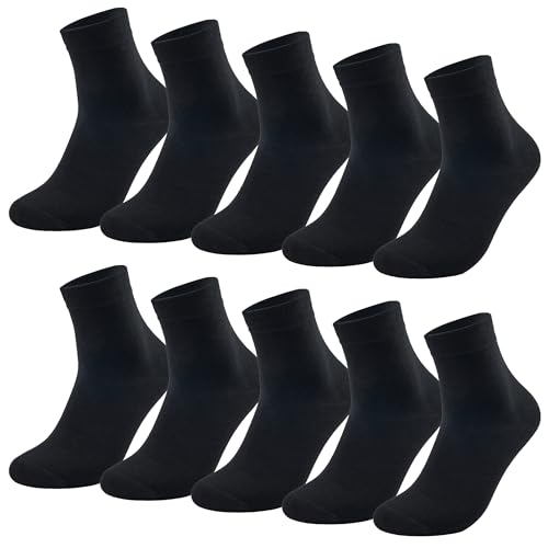 Black Dress Socks Men, 10 Pairs Soft Mens Dress Socks, Classic and Lightweight Cotton, Thin and Thick Options