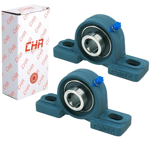 Image of CHR 2 Pack UCP204-12 Pillow Block Bearings | Mounted Pillow Block Bearings - Chrome Steel with 3 /4 inch Bore | ISO 9001-2015 Certified