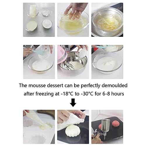 Image of FirstTry Mousse Cake Mold I 3D Fondant Silicone Baking Candy Mould I for Handmade DIY Soap Cakes French Dessert, Pastry, Chocolate, Cupcake, Ice Cream, Decoration Tools - 8 Cavity (Oblet Stone)
