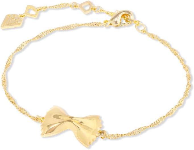 Wanderlust + Co Bow Tie Pasta Bracelet 14K Gold/Rhodium Plated Jewelry Hypoallergenic Shower-safe image 5
