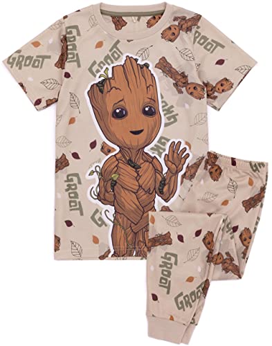 Marvel Guardians of the Galaxy Kids Pajama Set | I am Groot Boys & Girls Short Sleeve T-Shirt with Cuffed Bottom Trousers Pjs4