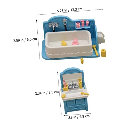 Toyvian 1 Conjunto De Brinquedos Para Lavatório De Casa De Boneca Móveis De Casa Minúsculos Acessóri
