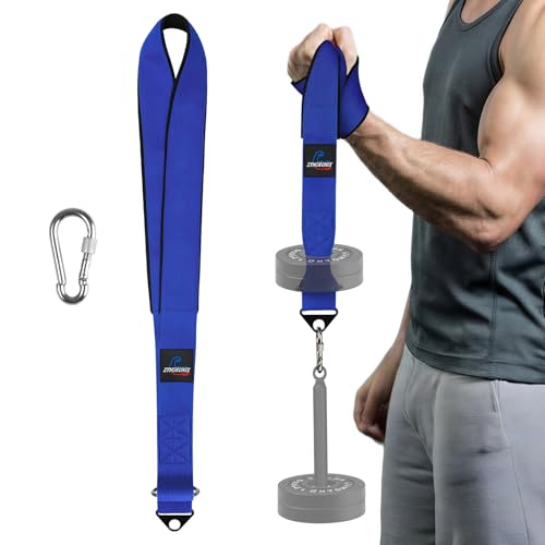 2 In 1 Arm Wrestling Training Strap Belt without Loading Pin Hand Grip Arm Finger Wrist Forearm Strength Equipment for Barbell Plates 3mm Neoprene Padded Weight Workouts Tools Suitable for Home and Gym Training