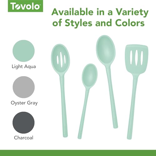 Tovolo Flex Core Silicone Slotted Turner Spatula Kitchen Utensil for Flipping Eggs Burgers Pancakes & More, Easy Clean Dishwasher Safe BPA Free Silicone Flipper Heat Resistant, Aqua Seafoam Green by Tovolo - Image 4
