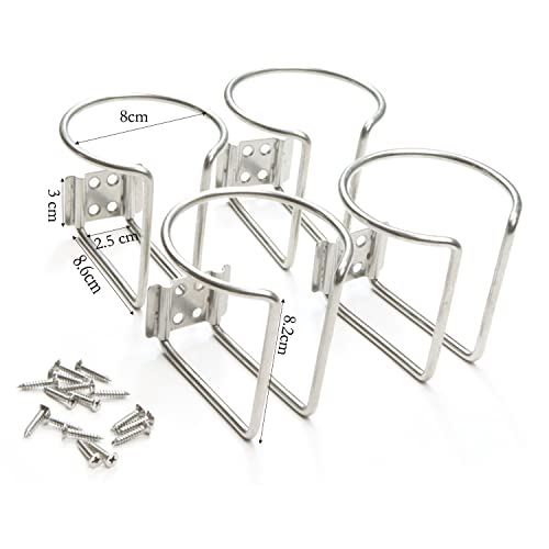 Credstar Stainless Boat Cup Drink Holder，4Pcs Cup Holders Boat Ring Fit For Boat Yacht Truck Car Apartment Rv Car Trailer Hardware Cup Holders #TOP2