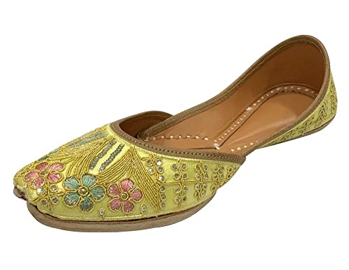 Ladies Punjabi Jutti Bridal Indian Shoes Designer Mojari Flat Rajasthani Ethnic Jooti