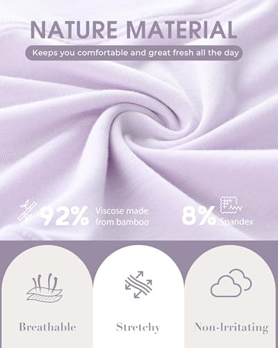 BAMBOO COOL Women's Boyshort Boxer Briefs Underwear Soft Stretch High Waist Panties for Women, 5-Pack2