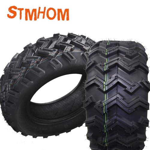 Set of 4 STMHOM AT25x8-12 Front & AT25x10-12 Rear All Terrain ATV UTV Off-Road Tires, 6PR Tubeless.
