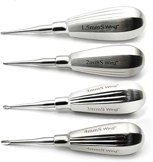 Winged Dental Elevator Set of 4 with Straight Tip Having Short Handle