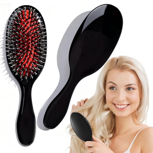 Brosse en poils de sanglier et nylon pour extensions et perruques