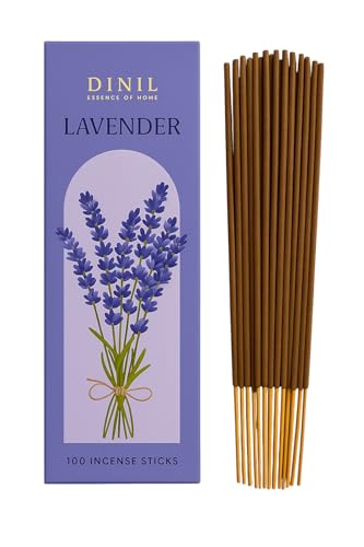 Dinil Lavender Incense Sticks – 100 Sticks | Hand-Rolled, Charcoal-Free