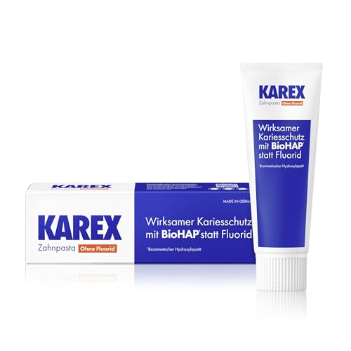 KAREX Zahnpasta - 1 x 100 ml - Für gesunde weiße Zähne ohne Fluorid - Schützt effektiv vor Karies & Zahnfleischproblemen mit Hydroxylapatit
