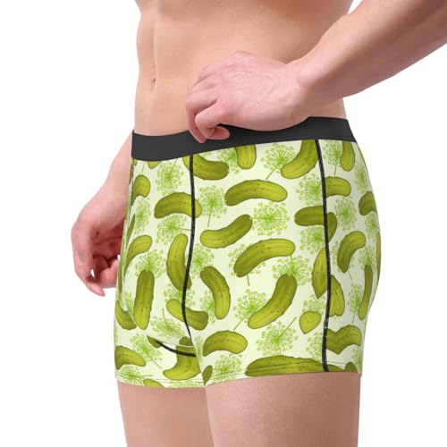 Sushi Dill Pickles Print Adult Breathable Stretch Mens Boxer Briefs Underwear, Five Size3