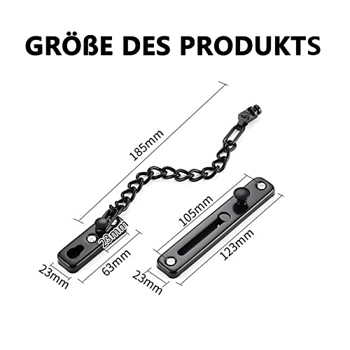 WUDQIJI Tür Sicherheitskette Türsicherung Kettenschloss Türkette Sicherheitsschloss Türverriegelungsschutzkette Edelstahl-Türkette Türkettenschloss mit Schraube für Innentüren und Fenster