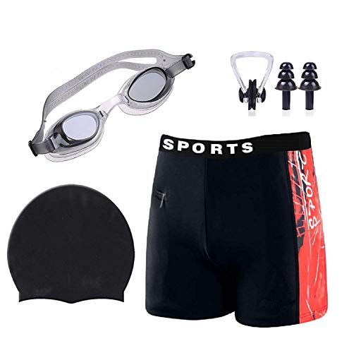 Swimming Combo Kit Regular Fit (28in to 34in) Short, Goggles, Sil...