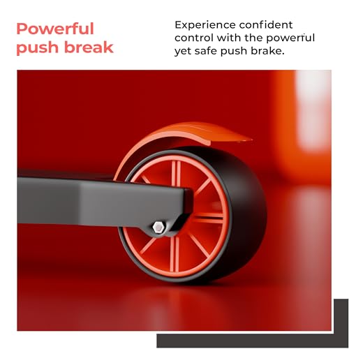 Image of Lifelong Kick Scooter with Adjustable Height - Foldable - Skate for Kids with PVC Wheel - Max User weight-50 kg, Red & Black, LLKS34