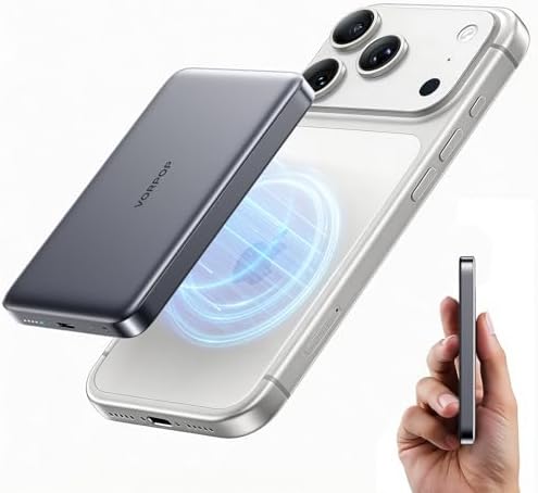 Portable Charger for iPhone, Ultra-Slim 10,000mAh Magnetic Power Bank