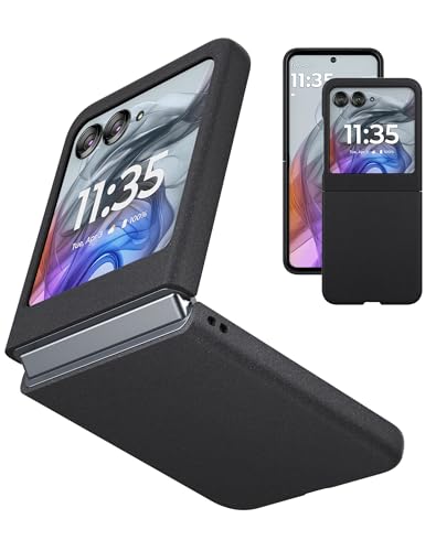 Eastcoo Slim Fit Moto Razr 50 Hülle, [Frostgefühl Hartem PC Rücken] [Unterstützt kabelloses Laden] Superdünn Stoßfest Schutzhülle für Motorola Razr 50 5G 2024, Schwarz