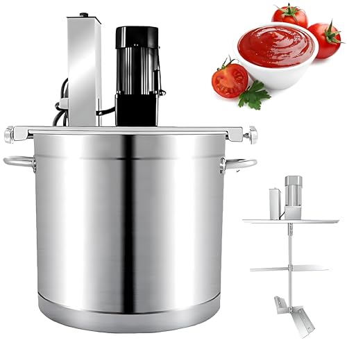 DIUNAOZI Batidora AutomáTica de Alimentos, Batidora de Mermelada de Acero Inoxidable, Batidora AutomáTica Comercial de 4 Cuchillas para Preparar Mermelada, Salsa de Chile,Bebidas Y Gachas. 20L